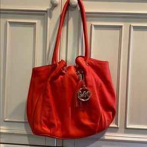 Orange leather satchel. Excellent condition